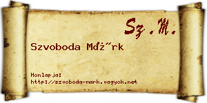 Szvoboda Márk névjegykártya