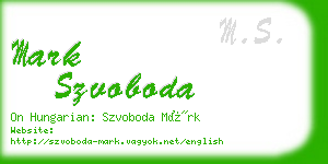 mark szvoboda business card